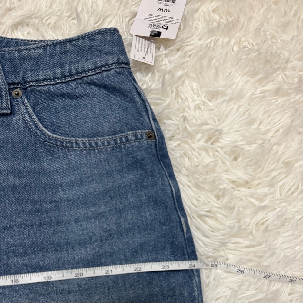 Terra & Sky Blue Midi Skirt Denim Midi Skirt Midi Jean Skirt - Picture 3 of 6